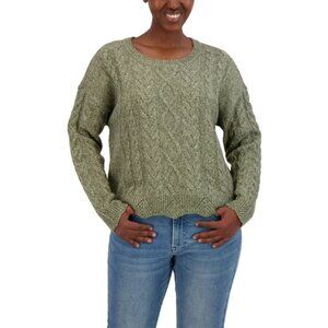 NEW Lucky Brand Women's Cable Knit Sweater Olive XXL